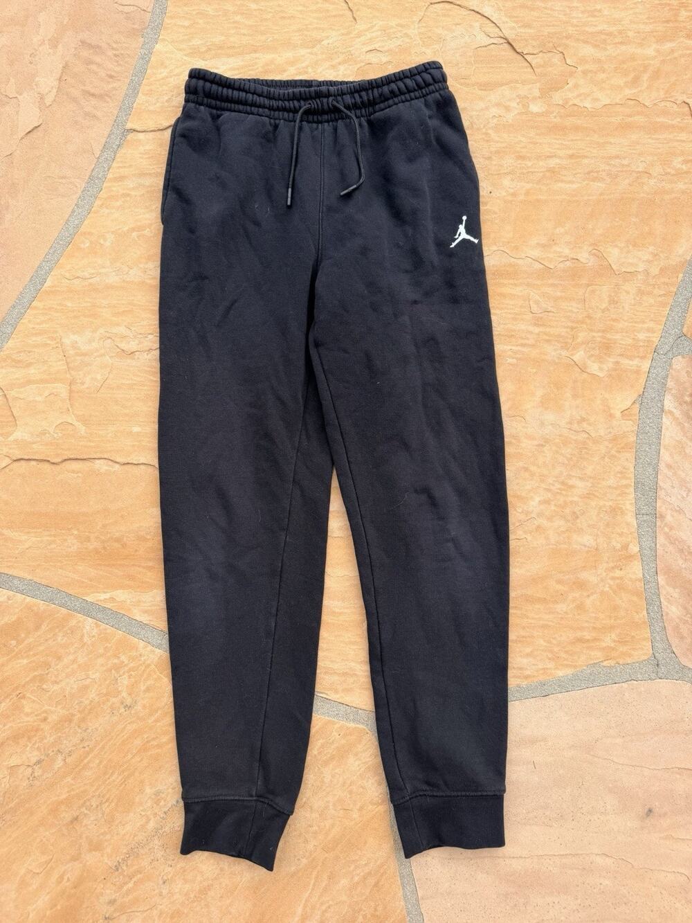 Jordan Size L 12-13y Kids Blk Cotton Blend Drawstring Sport Jogger 684